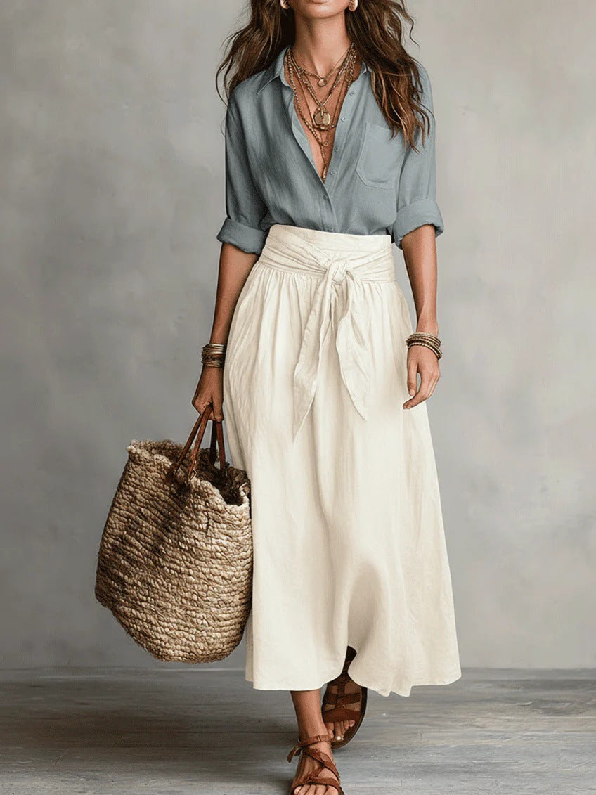 River | Elegante completo midi a due pezzi