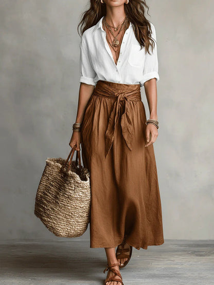 River | Elegante completo midi a due pezzi