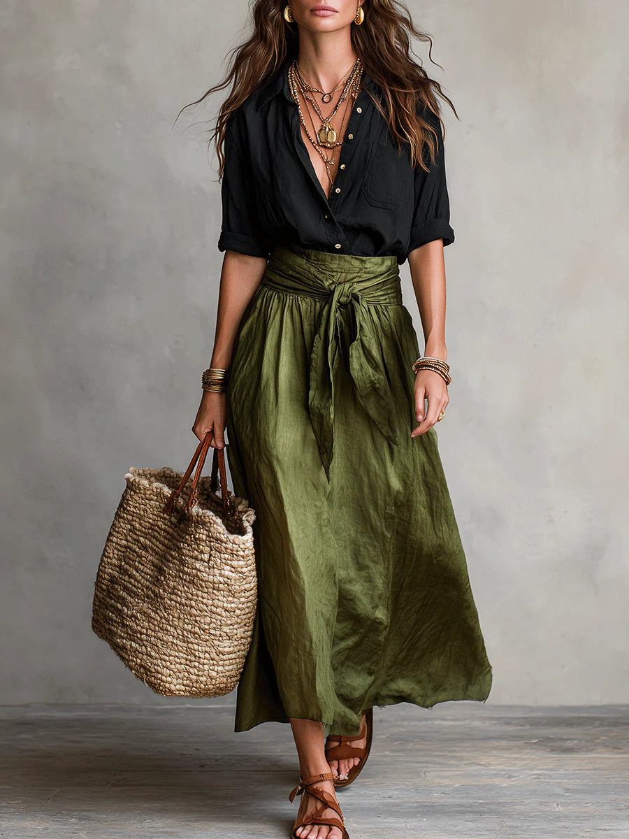 River | Elegante completo midi a due pezzi