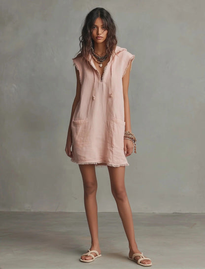 Mia - Miniabito minimalista in lino da donna